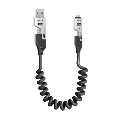 Dudao 65W L20 Pro 4-in-1 USB-A / USB-C - Lightning / USB-C Cable - Black